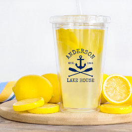 ネイビ航海のーブルーいかりオアーズファミリーレイクハウス アクリルタンブラー