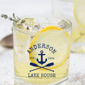 ネイビ航海のーブルーいかりオアーズファミリーレイクハウス ウイスキーグラス