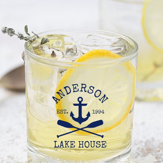 ネイビ航海のーブルーいかりオアーズファミリーレイクハウス ウイスキーグラス