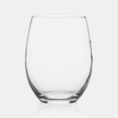 ネイビ航海のーブルーいかりグパーソナライズされたロンプンズ ステムなしワイングラス (右)