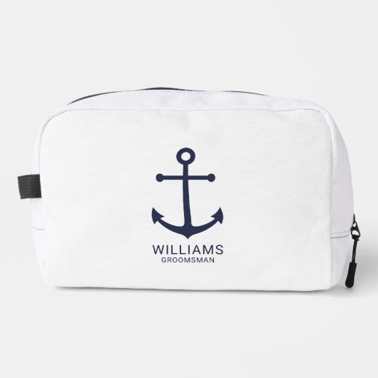 ネイビ航海のーブルーいかりグパーソナライズされたロンプンズ ドップキット (正面)