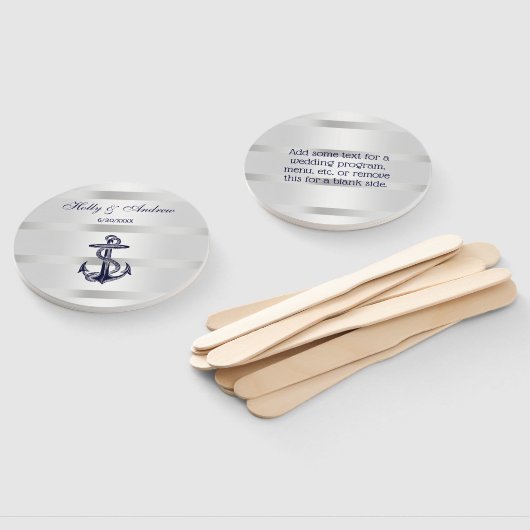 ネイビ航海のーブルーいかりシルバーウェイト結婚ズ ハンドファン (組立なし)