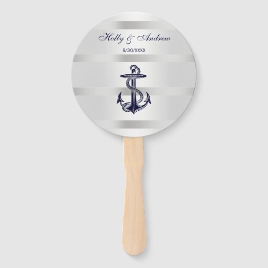 ネイビ航海のーブルーいかりシルバーウェイト結婚ズ ハンドファン (正面)