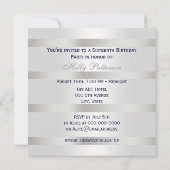 ネイビ航海のーブルーいかりシルバーウエットBG SQスウィート16 招待状 (裏面)