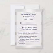 ネイビ航海のーブルーいかりシルバーホワイトV RSVPメニュー 出欠カード (裏面)