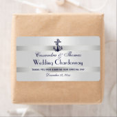 ネイビ航海のーブルーいかりシルバーワートHワインボトル ラベル (インサイチュ)