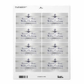 ネイビ航海のーブルーいかりシルバーワートHワインボトル ラベル (フルシート)