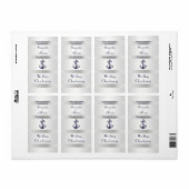 ネイビ航海のーブルーいかりシルバーWht Vワインボトル ラベル (フルシート)