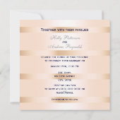 ネイビ航海のーブルーいかりピンクBG SQ結婚ズ 招待状 (裏面)