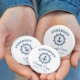 ネイビ航海のーブルーいかりヘルムファミリークルーズ 缶バッジ