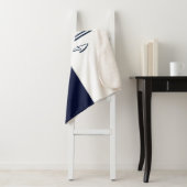 ネイビ航海のーブルーいかり沿岸モノグラムの シェルパブランケット (インサイチュ)