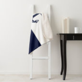 ネイビ航海のーブルーいかり沿岸モノグラムの シェルパブランケット (インサイチュ)