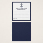 ネイビ航海のーブルーいかり結婚のアドバイス&ウィッシュ (正面&裏面)