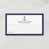 ネイビ航海のーブルーいかり結婚のアドバイス&ウィッシュ アドバイスカード (正面)