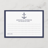 ネイビ航海のーブルーいかり結婚ズ アドバイスカード (正面)