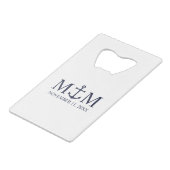 ネイビ航海のーブルーいかり結婚ズ クレジットカード栓抜き (正面アングル)