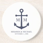 ネイビ航海のーブルーいかり結婚ズ コースター (正面)