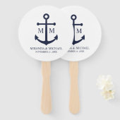 ネイビ航海のーブルーいかり結婚ズ ハンドファン (正面&裏面)