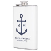 ネイビ航海のーブルーいかり結婚ズ フラスク (左)