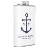 ネイビ航海のーブルーいかり結婚ズ フラスク (右)