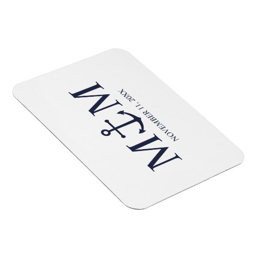 ネイビ航海のーブルーいかり結婚ズ マグネット (右側)