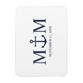 ネイビ航海のーブルーいかり結婚ズ マグネット (縦)