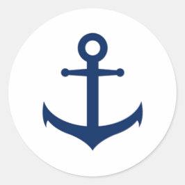 ネイビ航海のーブルーいかり結婚ズ ラウンドシール
