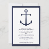 ネイビ航海のーブルーいかり結婚式の日付を保存 セーブザデート (正面)