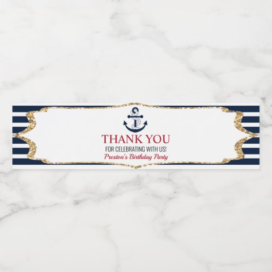 ネイビ航海のーブルーいかり誕生会のフライトワット ペットボトルラベル (シングルラベル)