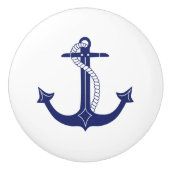 ネイビ航海のーブルーいかり(ロープ付き) セラミックノブ (正面)