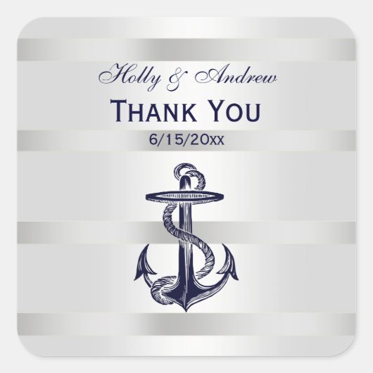 ネイビ航海のーブルーいかりSQ封筒用シールTY スクエアシール (正面)