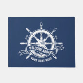 ネイビ航海のーブルーでの船内歓迎 ドアマット (正面)
