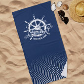 ネイビ航海のーブルーでの船内歓迎 ビーチタオル