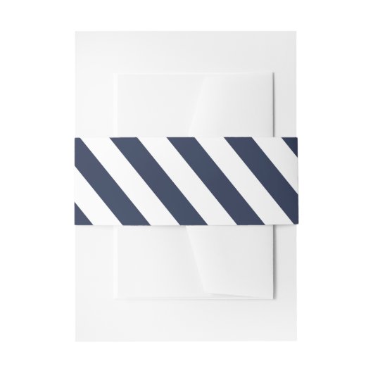 ネイビ航海のーブルーとホワイトストライプズ結婚ズ 招待状ベリーバンド (正面例)