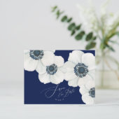 ネイビ航海のーブルーとホワイト日付の保存 案内ポストカード (スタンド正面)