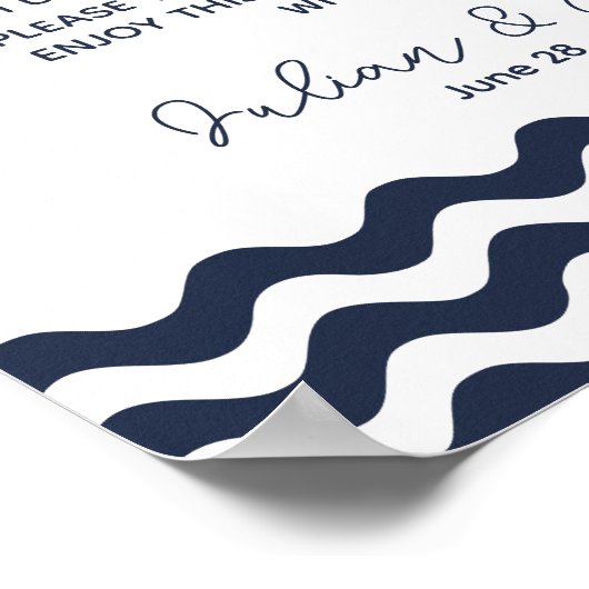 ネイビ航海のーブルーようこそ私たちの非接続プリント ポスター (角)