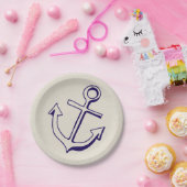 ネイビ航海のーブルーシップいかりタン結婚ズ ペーパープレート (パーティー)