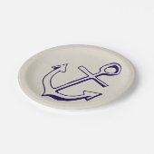 ネイビ航海のーブルーシップいかりタン結婚ズ ペーパープレート (アングル)