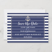 ネイビ航海のーブルーストライプのシルバーセーブ セーブザデート (裏面)