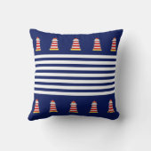 ネイビ航海のーブルーストライプスローPの青と白の クッション (裏面)