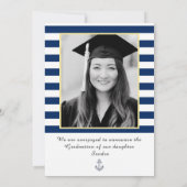 ネイビ航海のーブルーストライプズ卒業発表 案内状 (裏面)