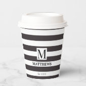 ネイビ航海のーブルーストライプ名物文字 紙コップ (正面)