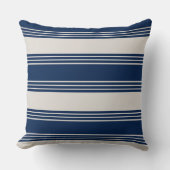 ネイビ航海のーブルーストライプ クッション (正面)