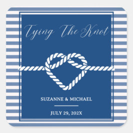 ネイビ航海のーブルータイストライプグ結び結婚目 スクエアシール