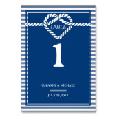 ネイビ航海のーブルータイストライプグ結び結婚目 テーブルナンバー (正面)