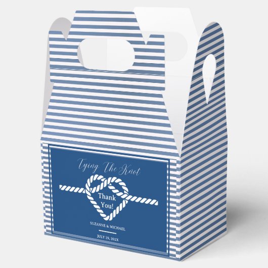 ネイビ航海のーブルータイストライプグ結び結婚目 フェイバーボックス (オープン)