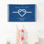 ネイビ航海のーブルータイストライプグ結び結婚目 横断幕 (インサイチュ)