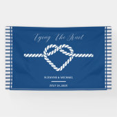 ネイビ航海のーブルータイストライプグ結び結婚目 横断幕 (横)