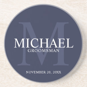 ネイビ航海のーブルーパーソナライズされたグルムズ コースター