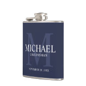 ネイビ航海のーブルーパーソナライズされたグルムズ フラスク (左)